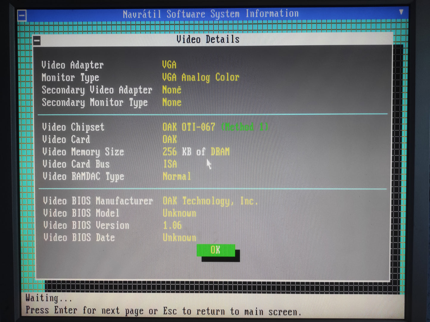 DFI VG-7700 OAK OTI067 256KB 16-bit Vintage Retro ISA Graphics Video Card