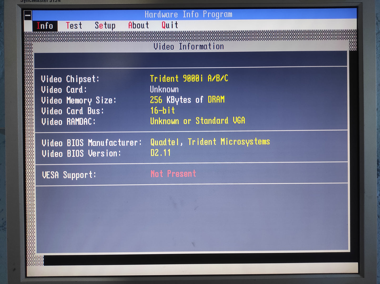 Trident 9016X2/4 LT2 TVGA9000A Vintage Retro 256KB 16-bit ISA Graphics Video Card