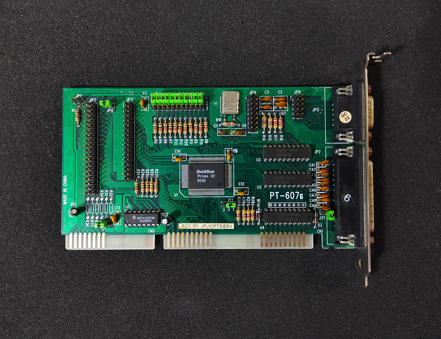 Pine PT-607G FDD IDE Serial Parallel Game ISA Multi I/O Controller Card GoldStar Prime 2C