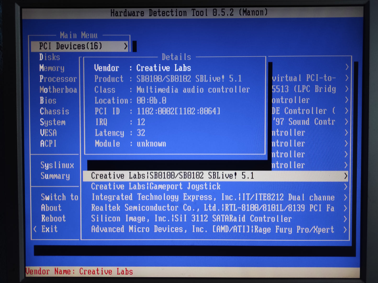 Creative Labs Sound Blaster Live! 5.1 SB0100 PCI Sound Audio Card