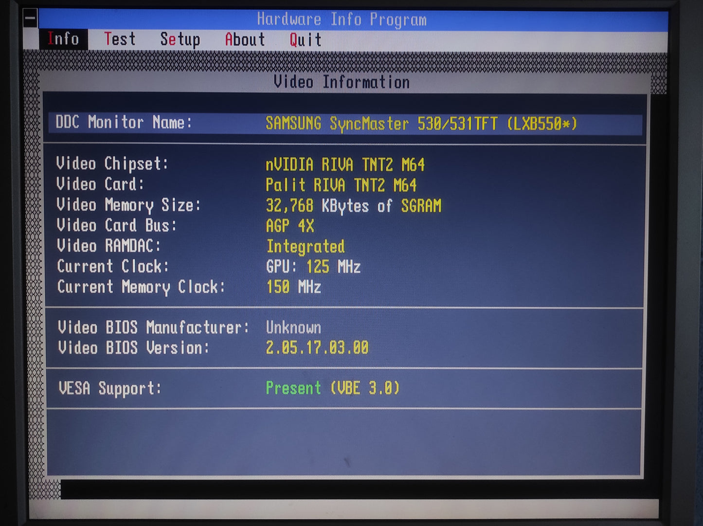 Palit NVIDIA RIVA TNT2 M64 32MB VGA AGP Vintage Retro Graphics Card