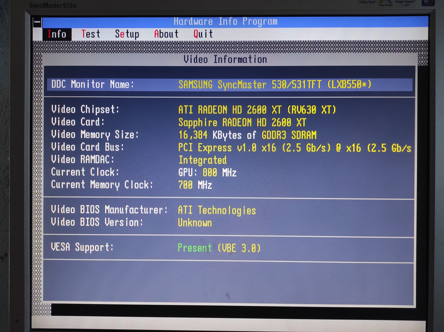 Sapphire ATi Radeon HD 2600 XT 256MB DDR3 PCIe VGA DVI Graphics Card 188-01E42-021SA