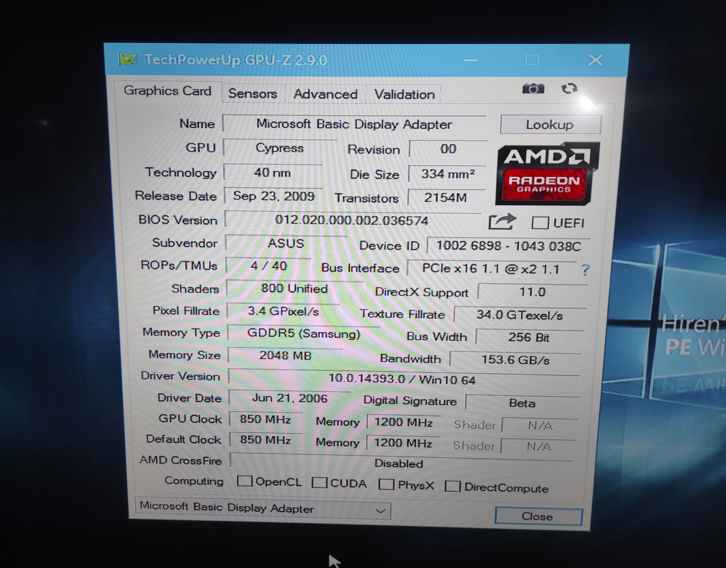 ASUS ATI Radeon HD 5870 2GB PCIe 2.0 x16 GDDR5 6x Mini DisplayPort Graphics Card