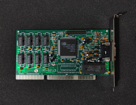 Pine PT-521/3 Cirrus Logic CL-GD5422-80QC-D 1MB 16-bit Retro ISA Graphics Card