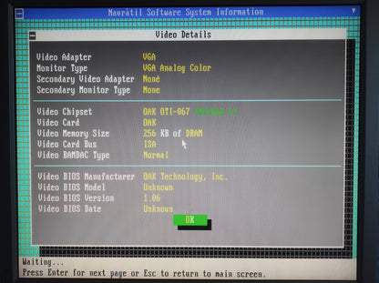 DFI VG-7700 OAK OTI067 256KB 16-bit Vintage Retro ISA Graphics Video Card