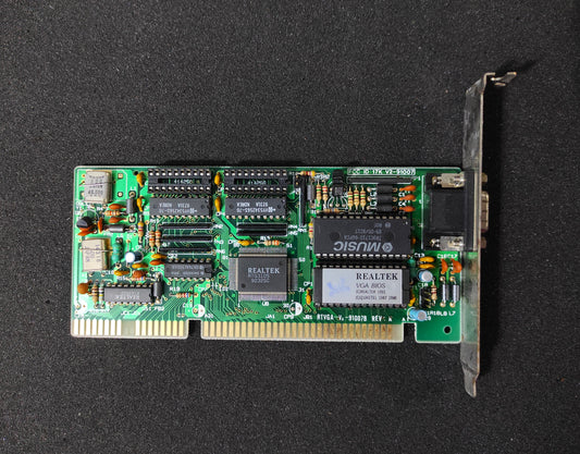 Realtek RTVGA-V2-91007B RTG3105 256KB 16-Bit ISA Vintage Retro Graphics Card