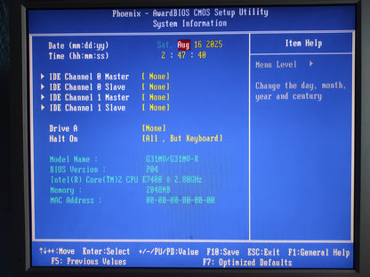 Foxconn G31MV-K Socket 775 mATX Motherboard DDR2 PCIe x16 Intel G31 Chipset