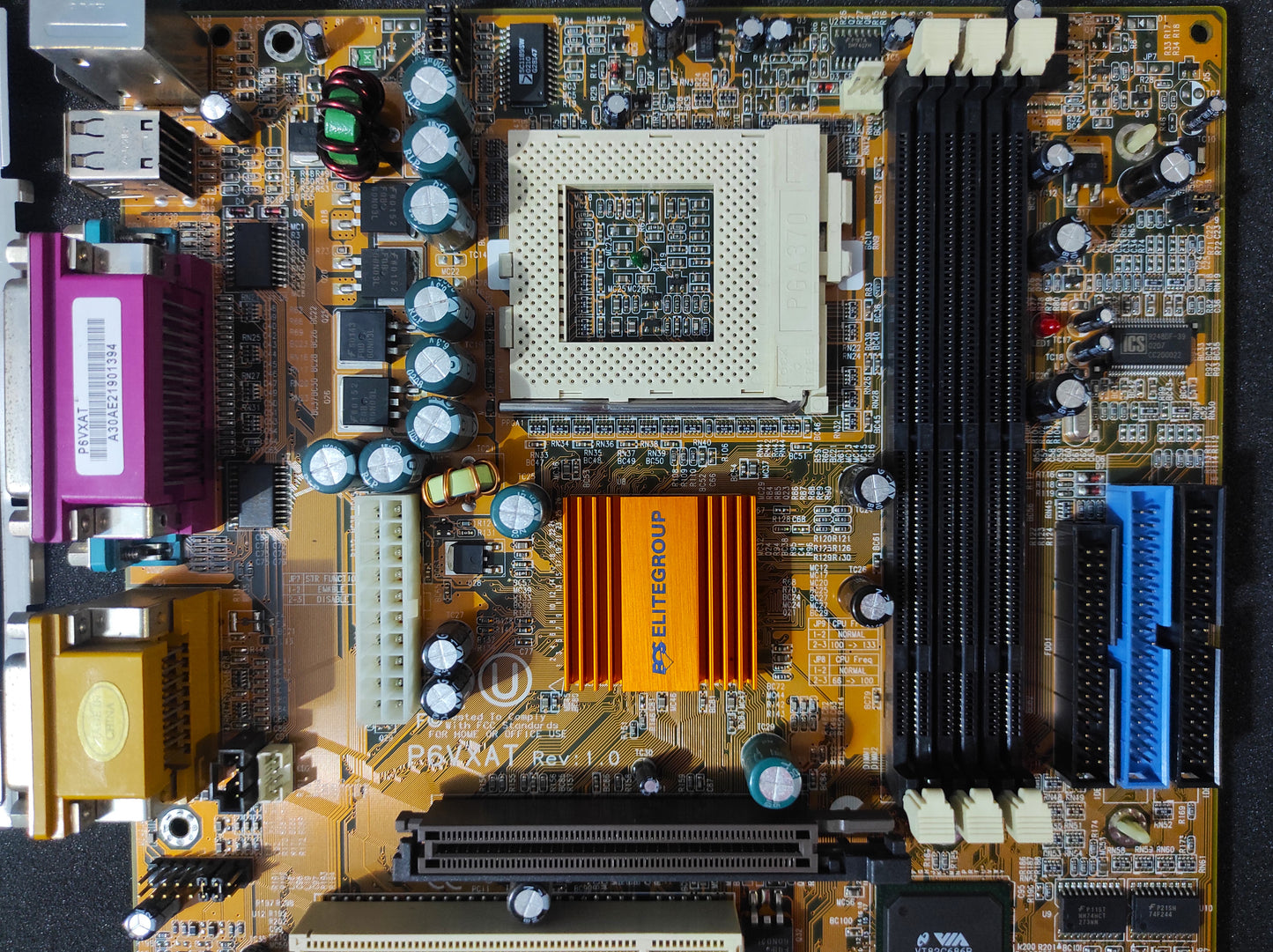 ECS P6VXAT Tualatin Socket 370 ATX Motherboard AGP PCI Apollo Pro 133T Chipset