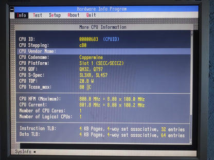 Intel Pentium III SL457 Slot 1 800/256/100/1.65V S1 800MHz Vintage Retro CPU