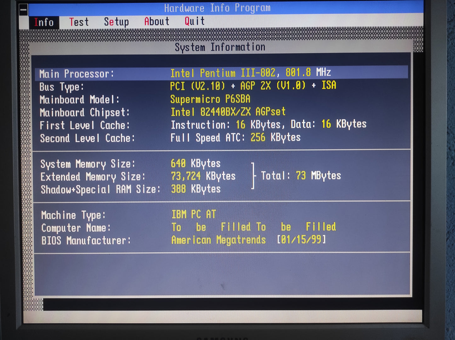 Supermicro P6SBA Rev 2.00 Slot 1 ATX Retro Motherboard AGP ISA PCI Intel 440BX Chipset