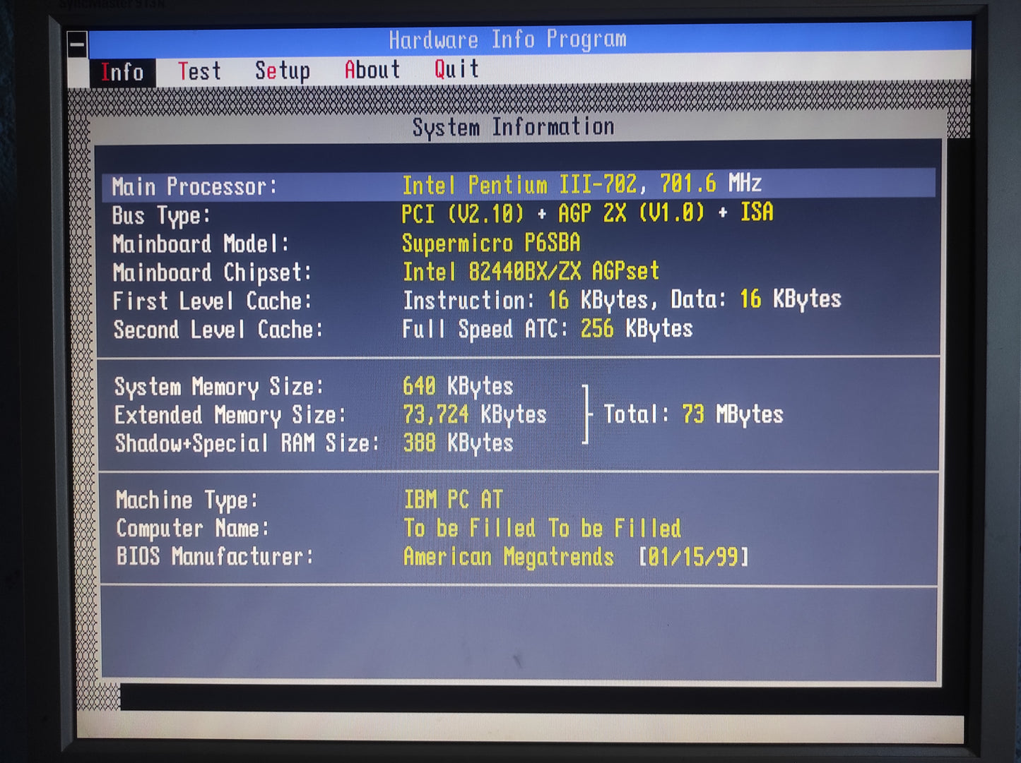 Supermicro P6SBA Rev 2.00 Slot 1 ATX Retro Motherboard AGP ISA PCI Intel 440BX Chipset