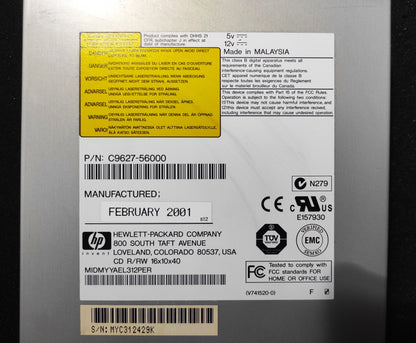 HP CD-Writer 9700 Series IDE 5.25" Internal Retro CD-RW Drive C9627-5600