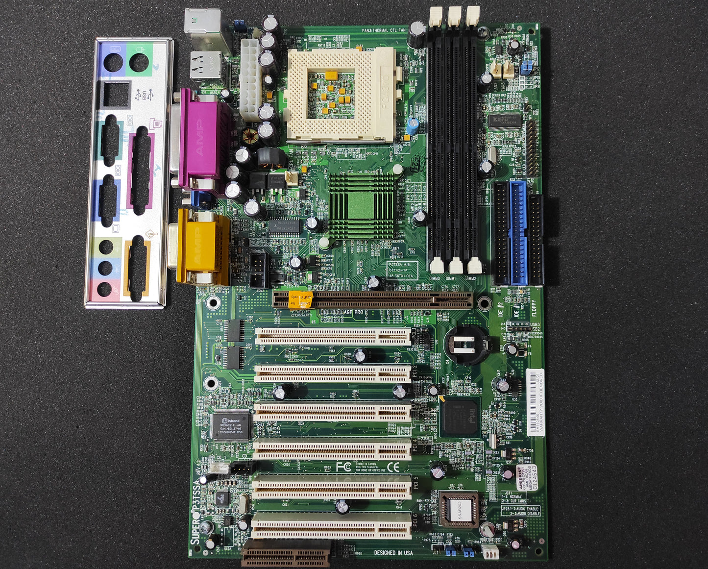 Supermicro P3TSSA Rev 1.2 Socket 370 ATX Retro Motherboard AGP Pro PCI Intel 815E Chipset