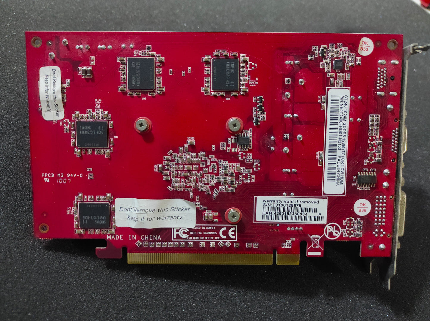 Gainward NVIDIA GeForce GT 240 1GB PCI-e HDMI VGA DVI Graphics Video Card