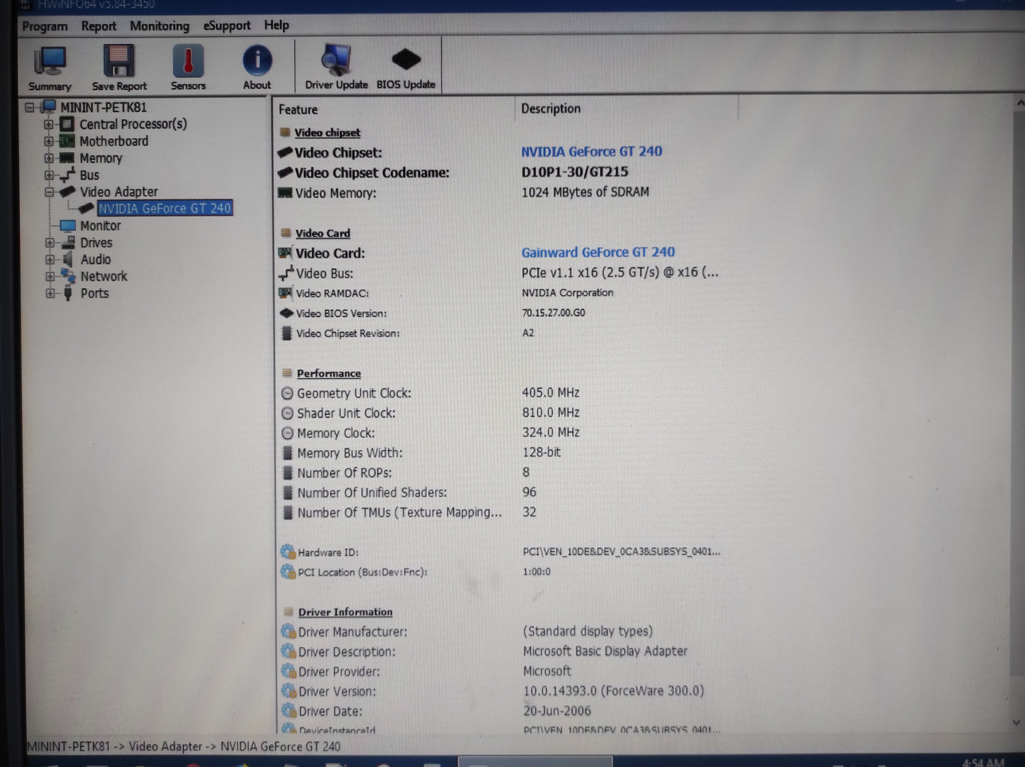 Gainward NVIDIA GeForce GT 240 1GB PCI-e HDMI VGA DVI Graphics Video Card