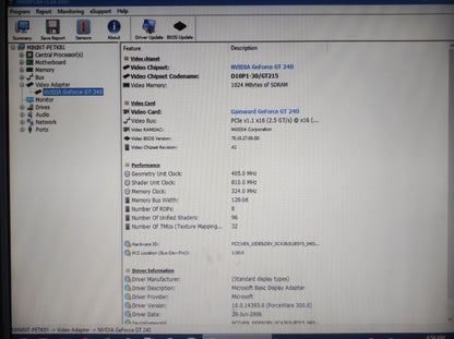 Gainward NVIDIA GeForce GT 240 1GB PCI-e HDMI VGA DVI Graphics Video Card