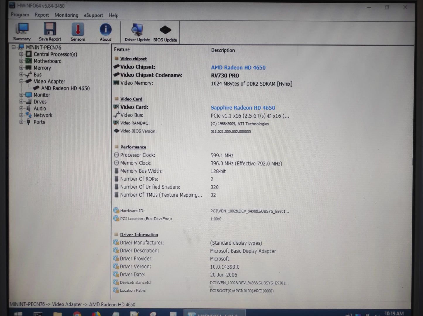 Sapphire ATi Radeon HD 4650 1GB DDR2 PCIe VGA DVI Graphics Card 288-40E93-000SA