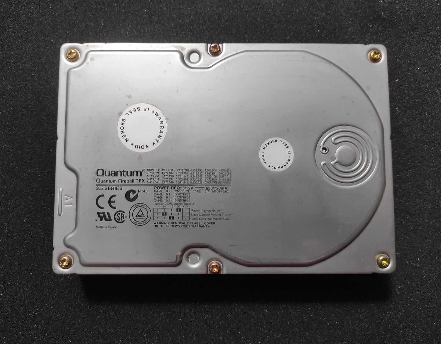 Quantum Fireball EX EX64A014 6.4GB IDE 3.5" Vintage Retro Hard Drive HDD 5400RPM 512KB