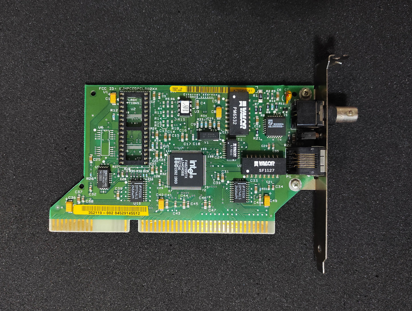 Intel EtherExpress Pro/10 352119-002 ISA 10Mbps Ethernet Adapter Card RJ45 & BNC