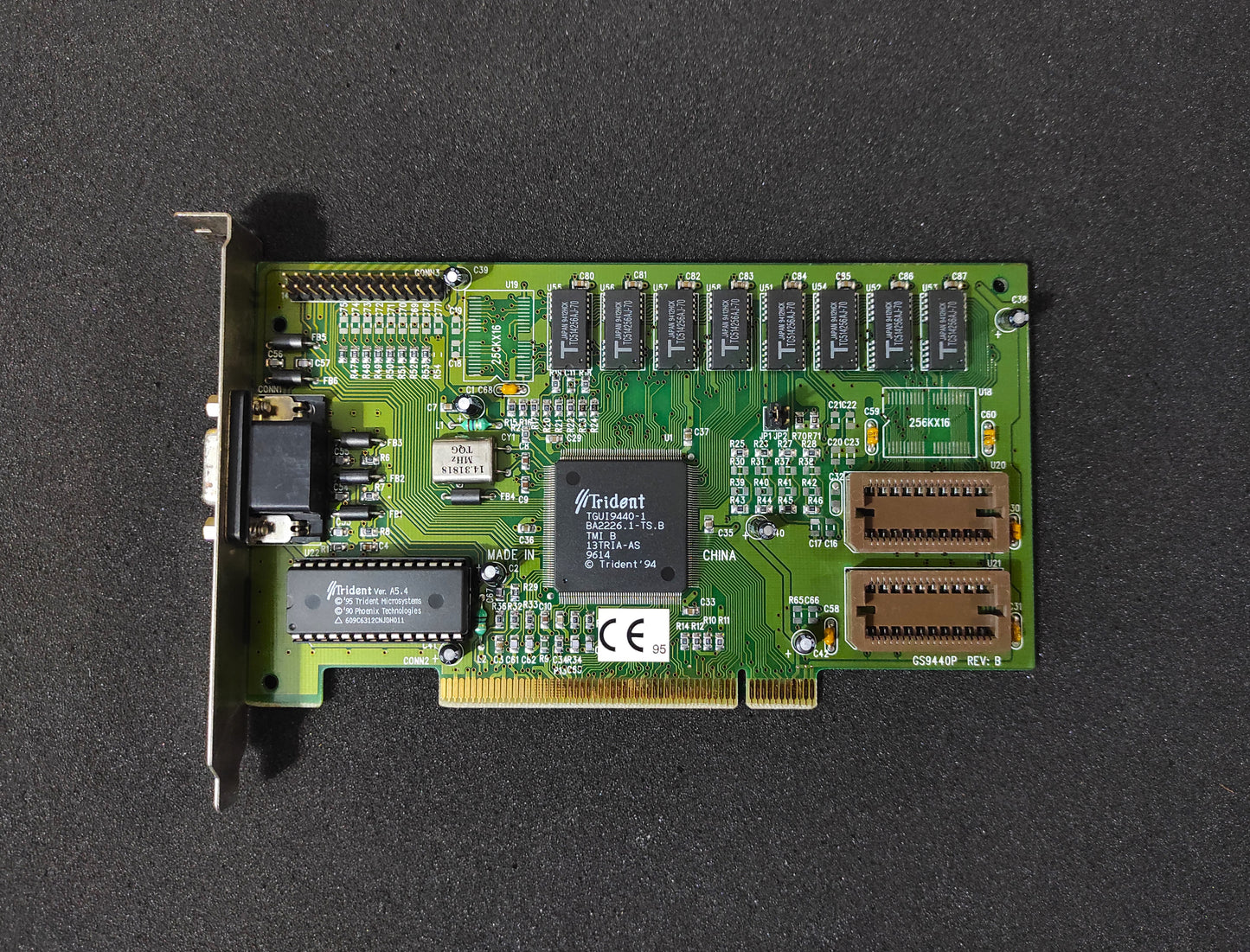 Trident GS9440P GUI9440AGi-1 PCI 1MB VGA Vintage Retro Graphics Card TGUI9440