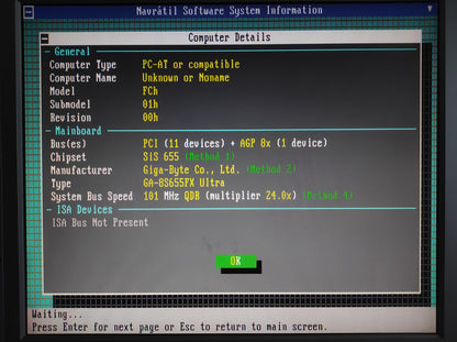 Gigabyte GA-8S665FX Ultra Socket 478 ATX DDR Retro Motherboard SiS 655FX Chipset