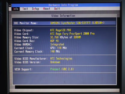 ATI Rage 128 Fury Pro Xpert 2000 AGP 32MB VGA S-Video Graphics Card 109-63200-01