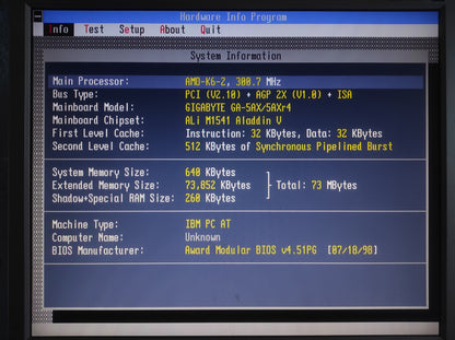 Gigabyte GA-5AX Socket 7 ATX Retro Motherboard AGP ISA PCI ALADDiN V ATX