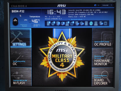 MSI B85M-P32 Socket 1150 DDR3 mATX Motherboard Intel B85 Express Chipset