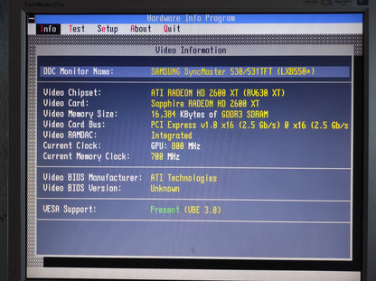 Sapphire ATi Radeon HD 2600 XT 256MB DDR3 PCIe VGA DVI Graphics Card 188-01E42-021SA