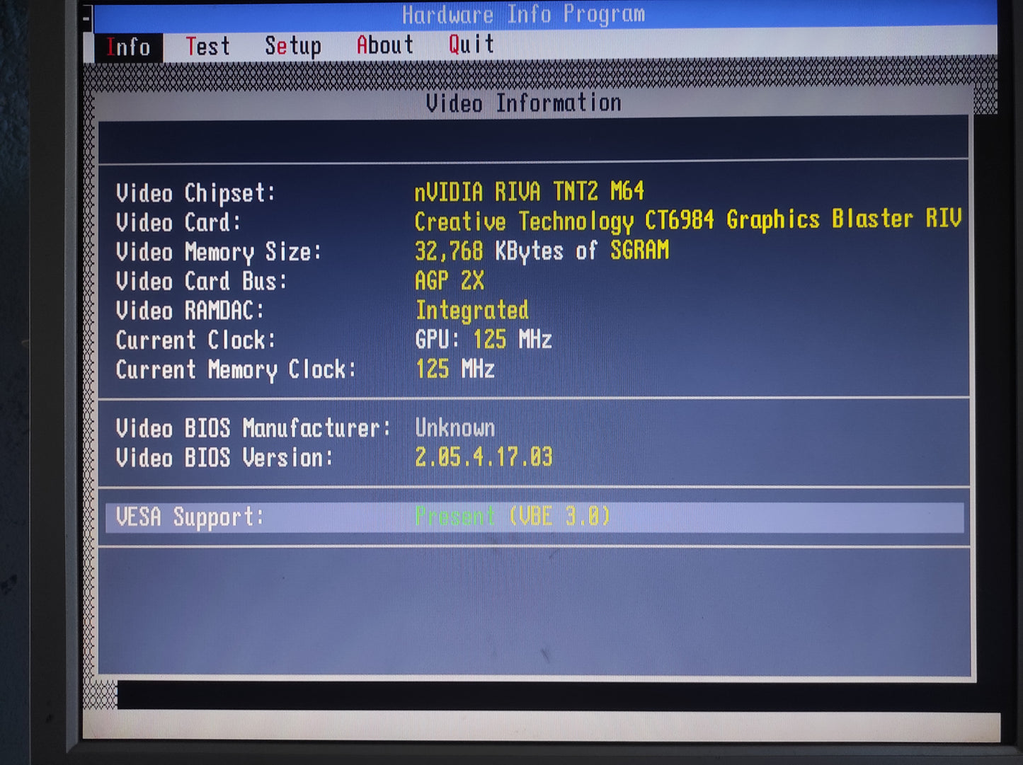 Creative Labs CT6980 Nvidia RIVA TNT2 M64 AGP 32MB VGA Graphics Card