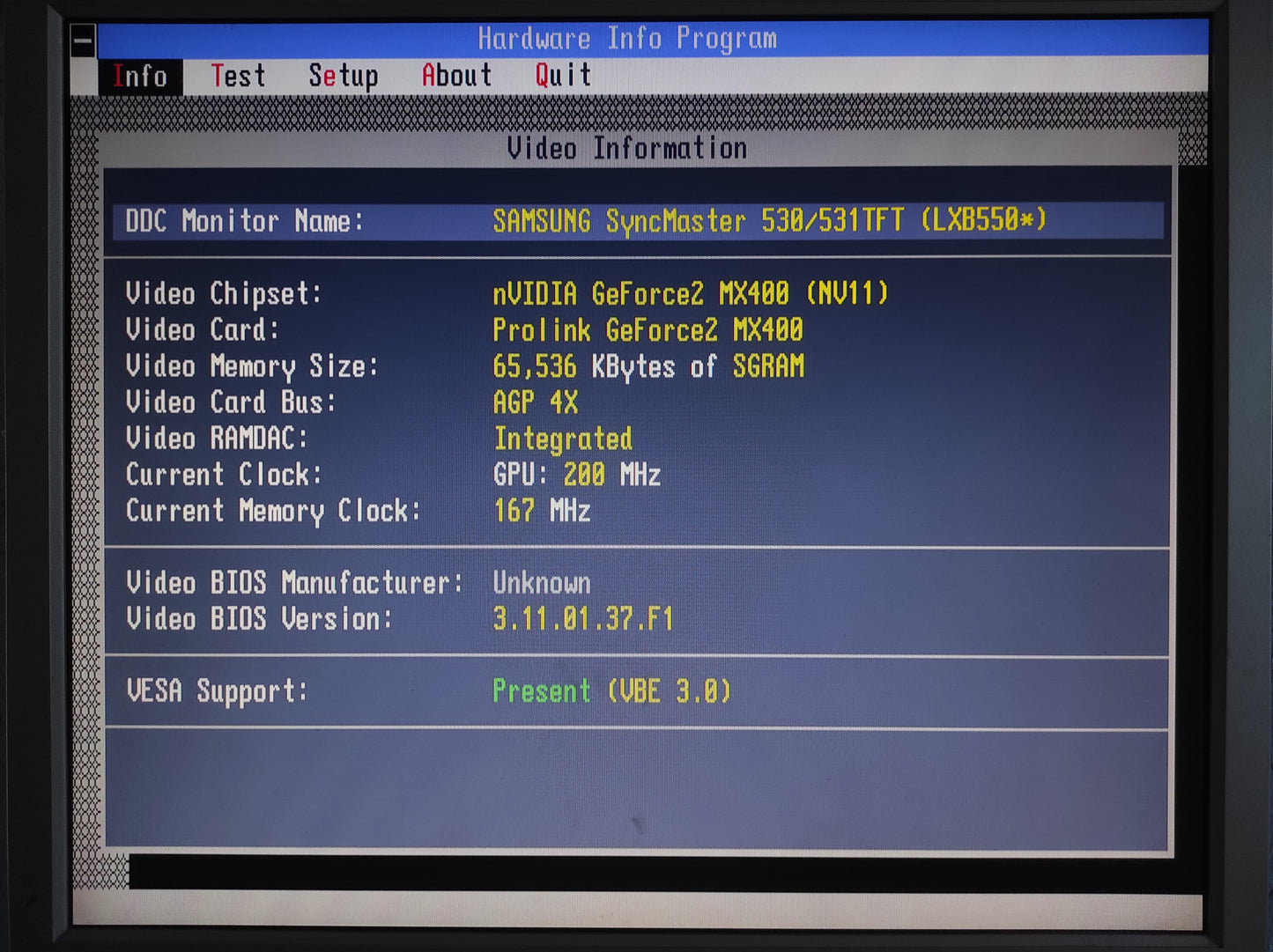 Prolink NVIDIA GeForce2 MX 400 64MB AGP VGA Graphics Card MVGA-NVG11AM(400)