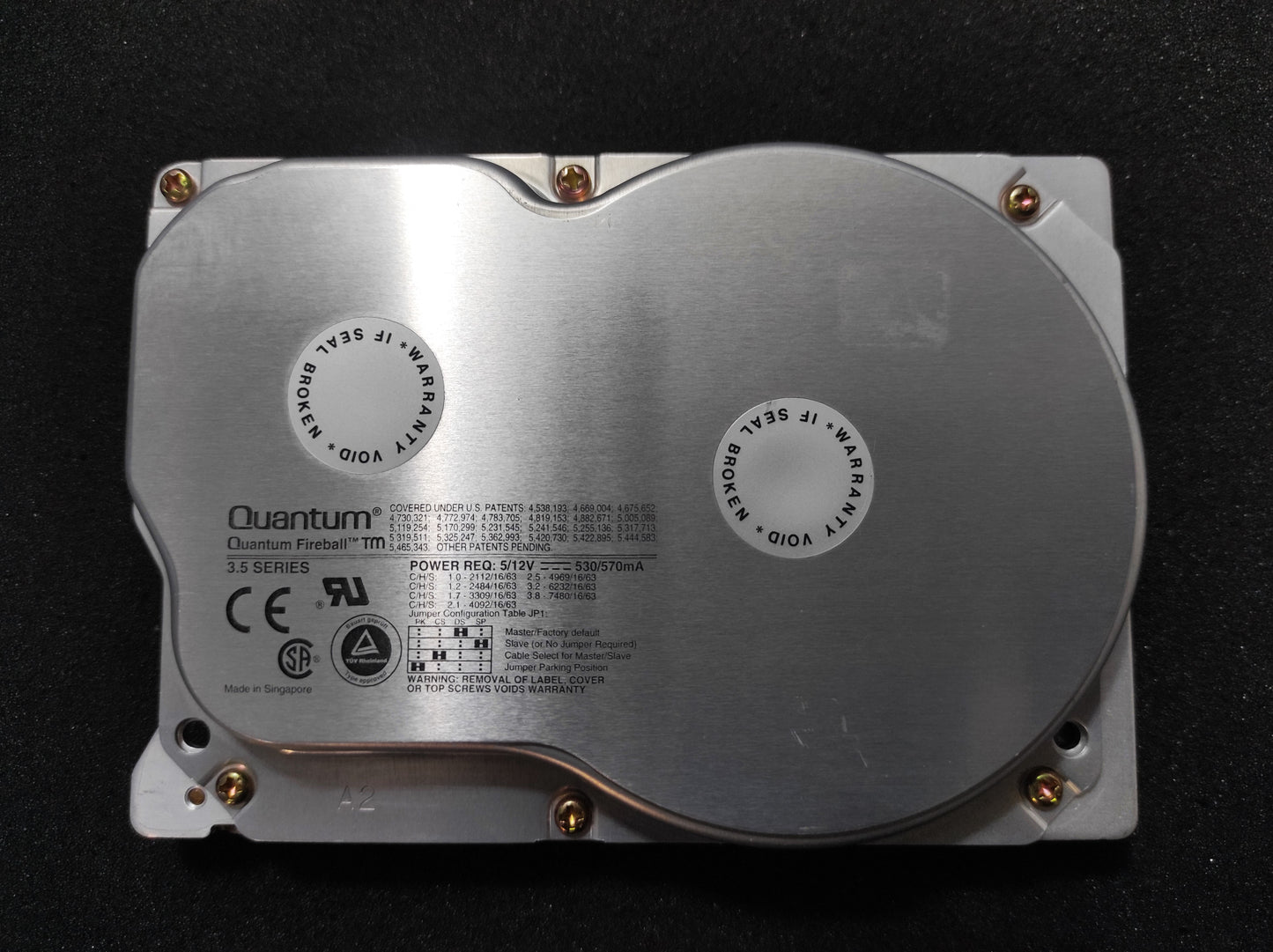 Quantum Fireball TM TM12A012 1.2GB 128KB 4500RPM IDE 3.5" Retro Hard Drive HDD