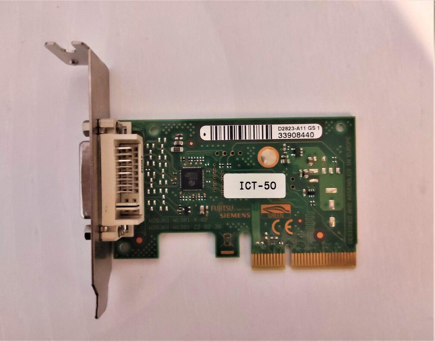 Fujitsu Siemens PCI-e DVI Graphics Adapter Add Card ICT-50 Low Profile D2823-A11 - Retro PC Hardware & More