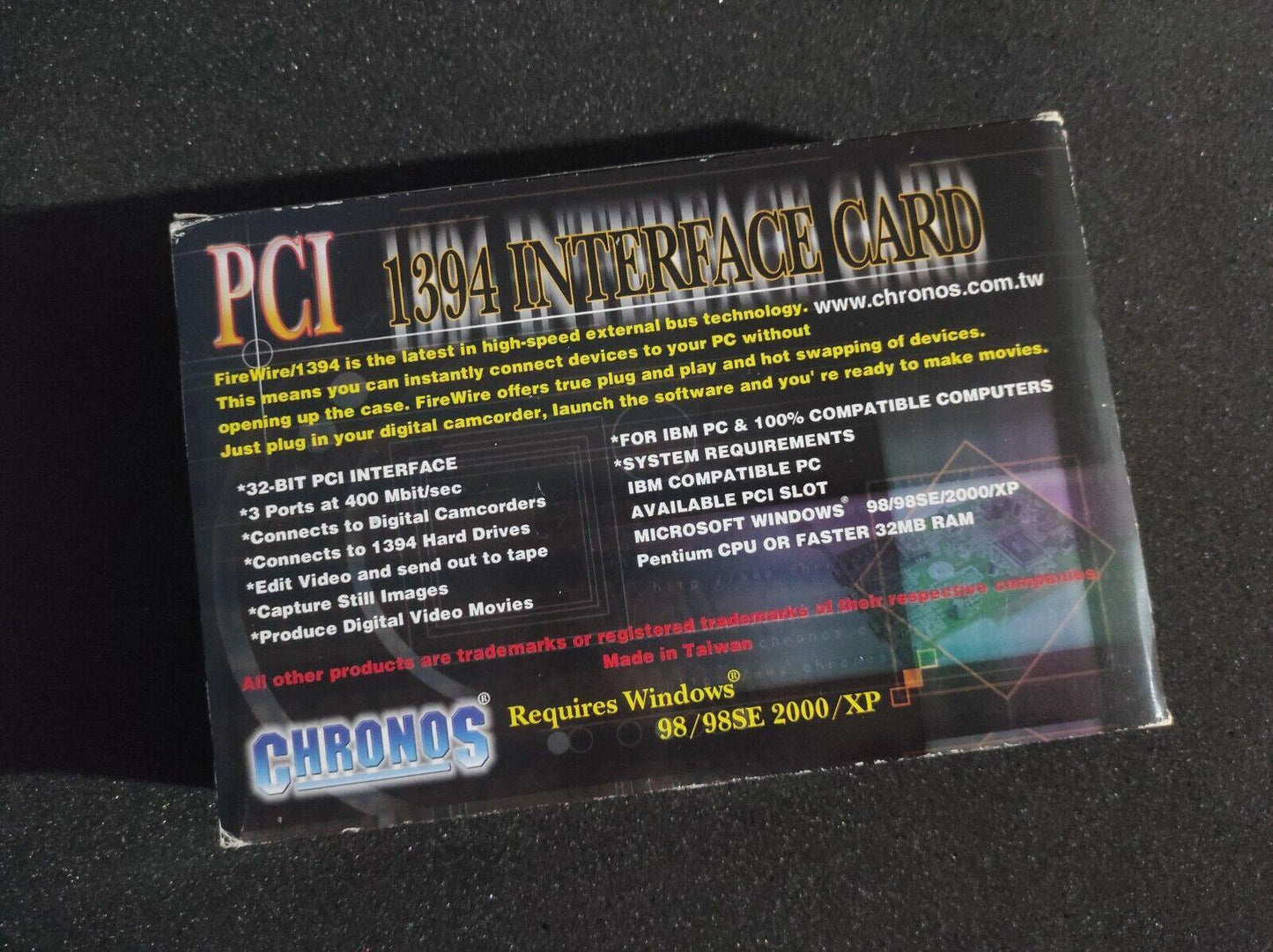 Chronos MP6306 PCI Firewire IEEE1394 Controller Card VIA VT6306 with box - Retro PC Hardware & More