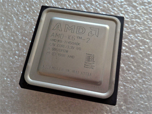 AMD-K6-2/450ADK Super Socket 7 CPU 450MHz Vintage Retro Ceramic Processor - Retro PC Hardware & More