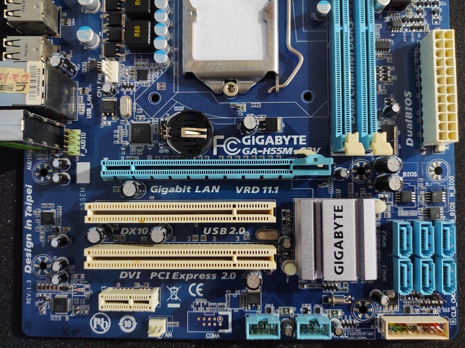 Gigabyte GA-H55M-S2V Socket 1156 mATX Motherboard DDR3 PCIe 2.0 x16 P55 Express - Retro PC Hardware & More