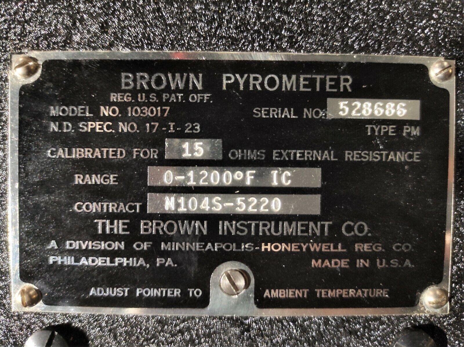 Rare Vintage US Navy Brown Pyrometer Model 103017 used in Balao Class Submarine - Retro PC Hardware & More