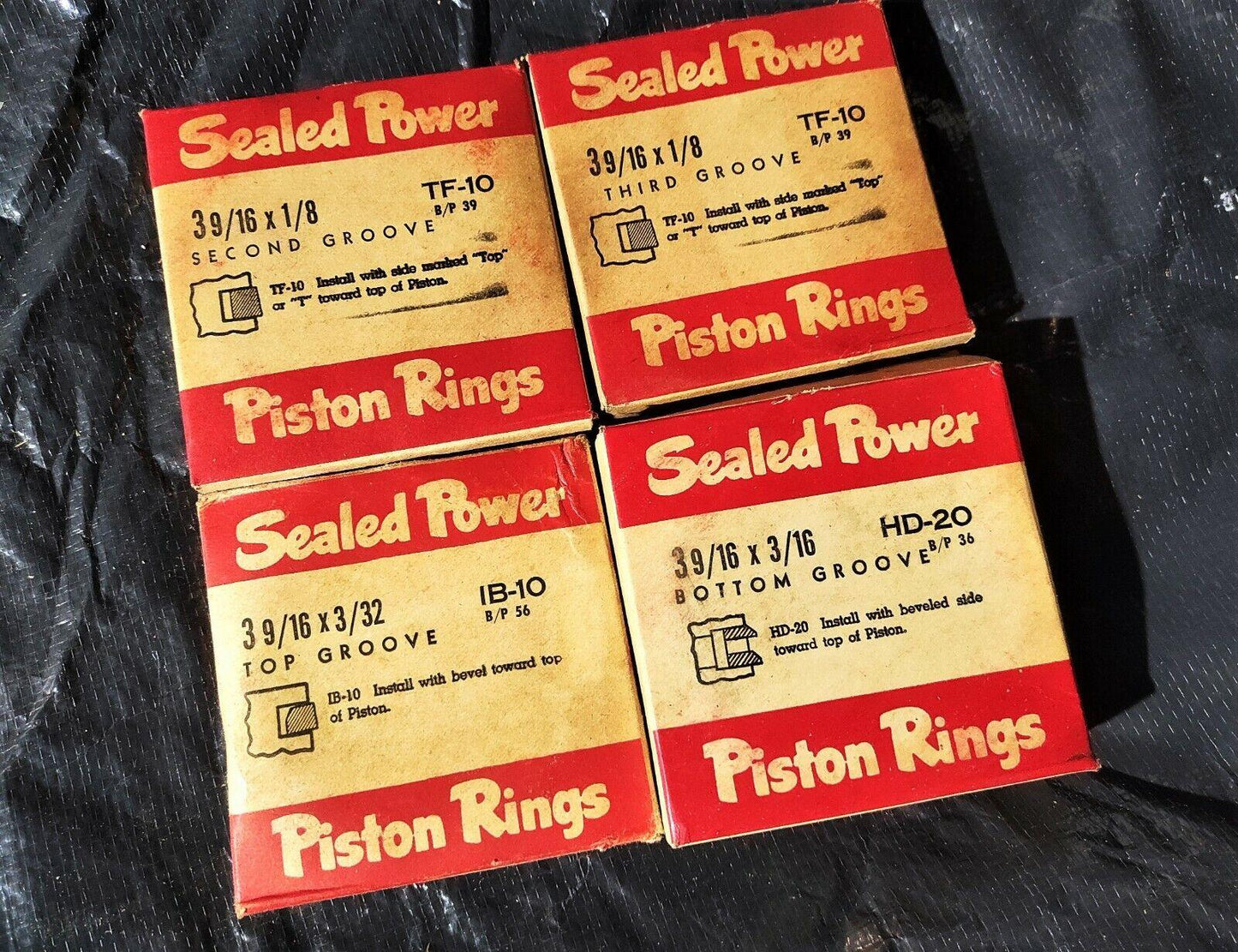 Vintage Sealed Power New Old Stock NOS Piston Rings Set 2x TF-10, IB-10, HD-20 - Retro PC Hardware & More