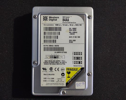 Western Digital Caviar 84AA 8.4GB 2MB 5400RPM IDE Hard Drive HDD WD84AA-00AFA0 - Retro PC Hardware & More