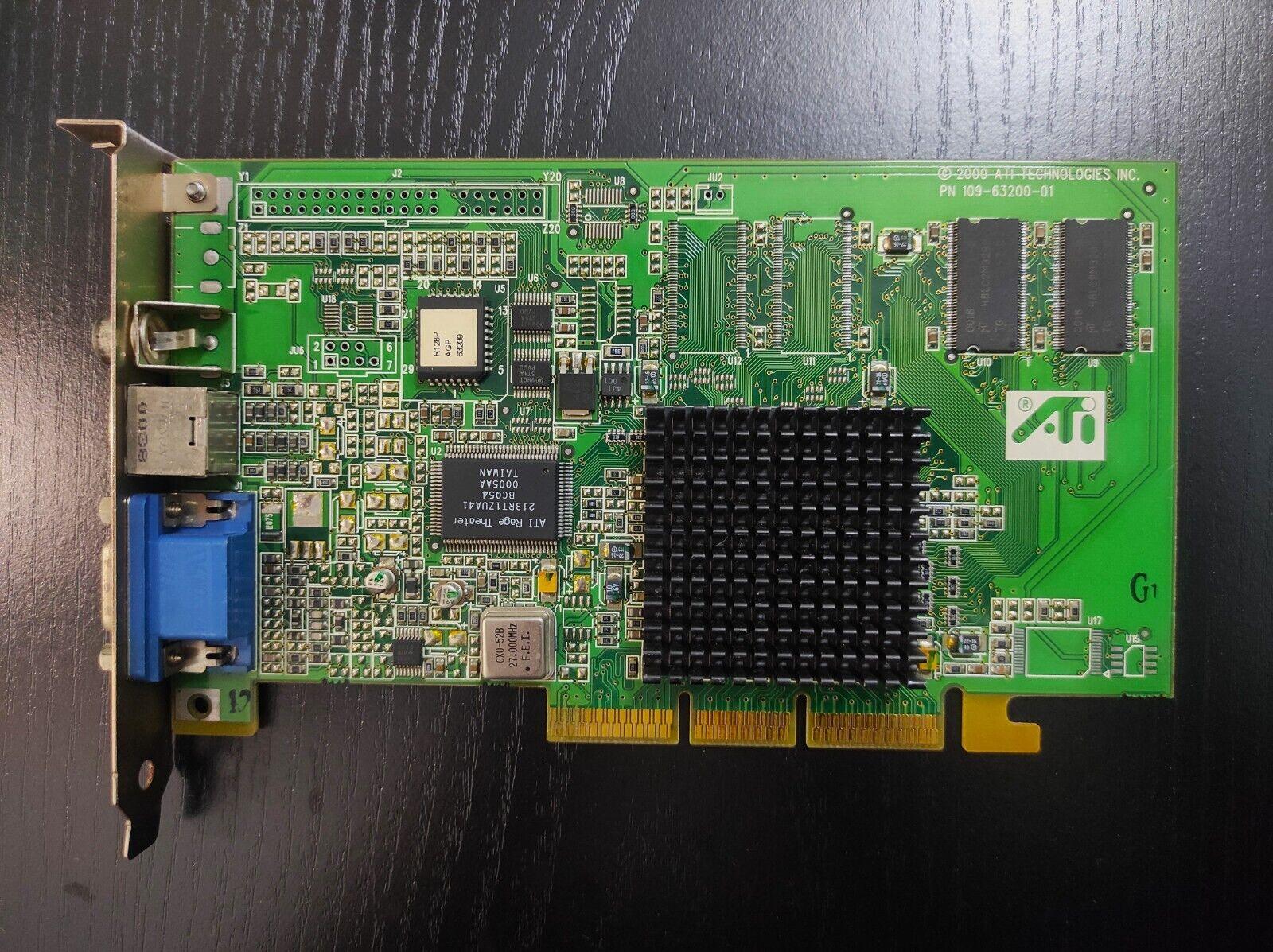 ATI Rage 128 Pro Xpert 2000 AGP 16MB VGA S-Video Comp Graphics Card 109-63200-01 - Retro PC Hardware & More