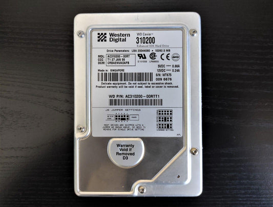 Western Digital 310200 10.2GB 512KB 5400RPM IDE Hard Drive HDD AC310200-00RTT1 - Retro PC Hardware & More