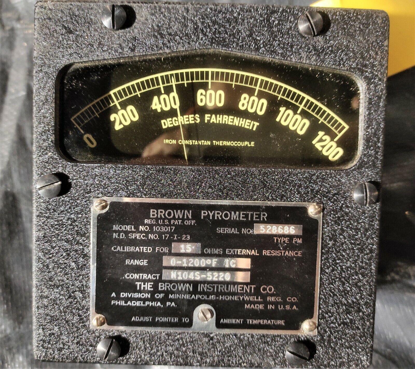 Rare Vintage US Navy Brown Pyrometer Model 103017 used in Balao Class Submarine - Retro PC Hardware & More