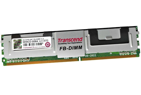 Transcend 4GB DDR2-667 PC2-5300 FB-DIMM ECC Registered Fully Buffered Server RAM - Retro PC Hardware & More