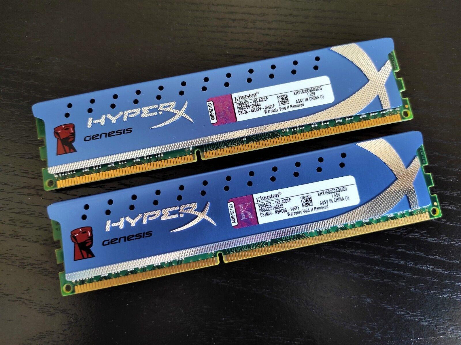 Kingston HyperX Genesis 1600MHz DDR3 4GB 2x2GB RAM Memory Kit KHX1600C9AD3K2/2G - Retro PC Hardware & More