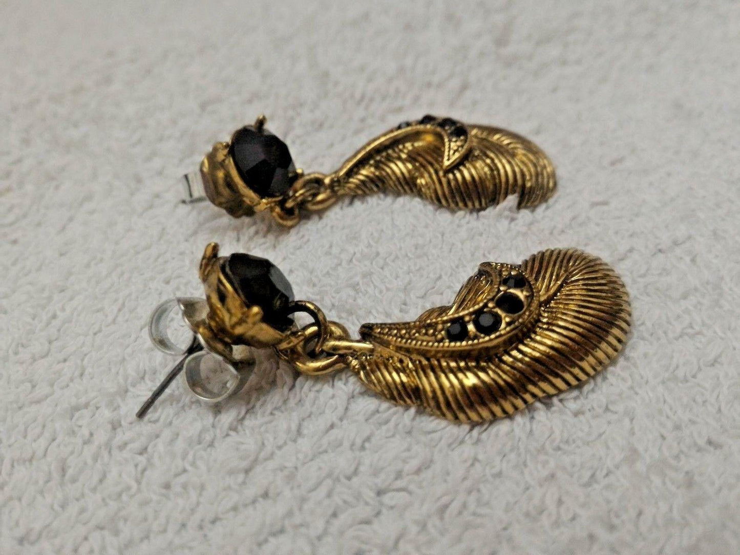 Original Mimco Drop Dangle Earrings, Vintage looking Feathers Jewellery - Retro PC Hardware & More