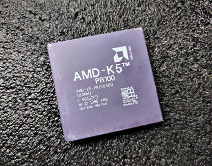 AMD-K5 PR100 AMD-K5-PR100ABQ F9645CPD Socket 7 100MHz Vintage Retro Ceramic CPU - Retro PC Hardware & More