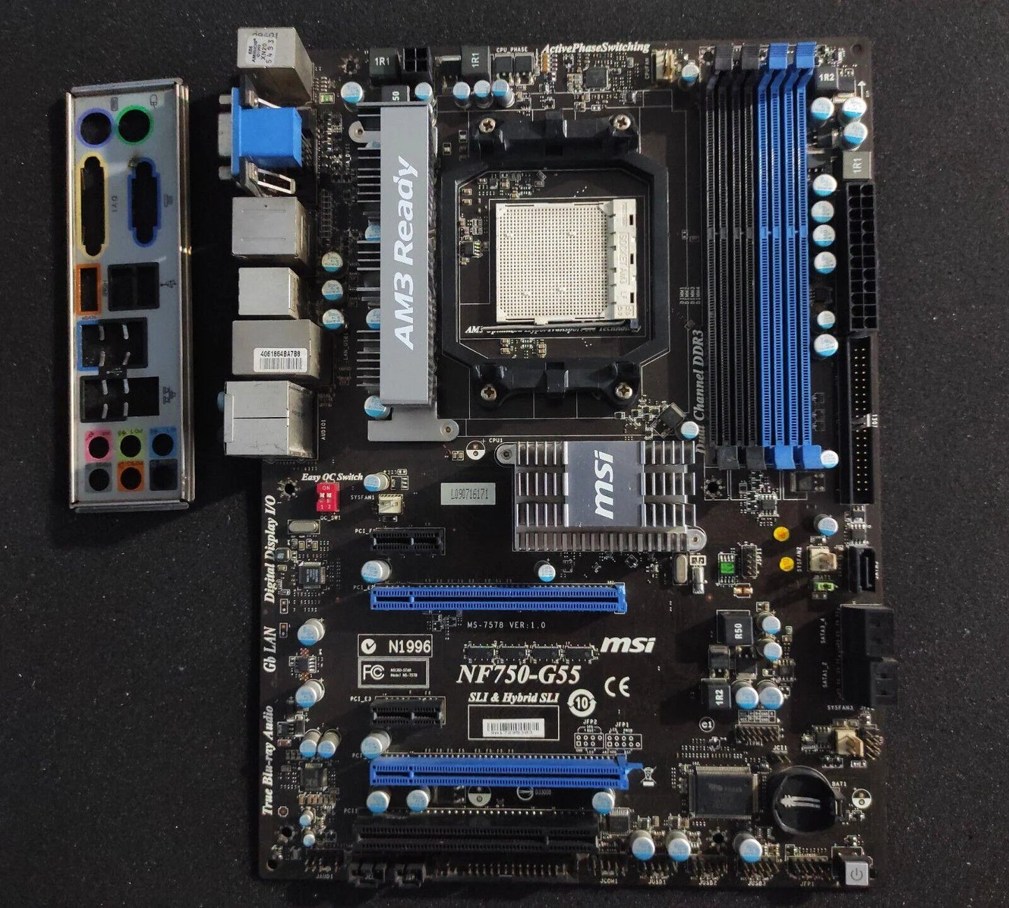 MSI NF750-G55 MS-7578 Socket AM3 ATX AMD DDR3 PCIe Motherboard nForce 750a SLI - Retro PC Hardware & More