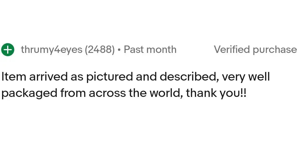 Verified purchase review text from a customer.